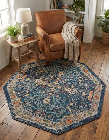 Navy Blue Lola Octagon Rug