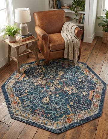 Navy Blue Lola Octagon Rug