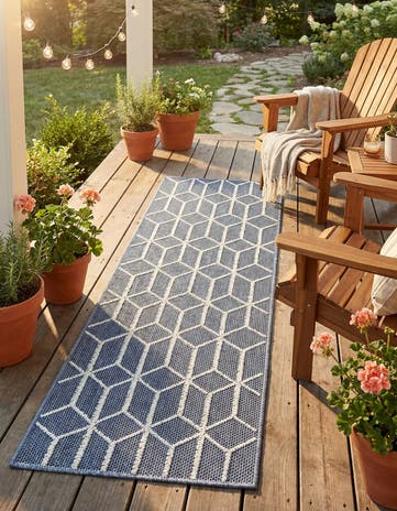2' x 6' 1 Easy-Clean Lattice Indoor / Outdoor Runner Rug