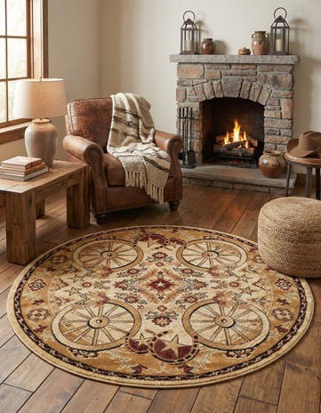 5' 3 x 5' 3 Pioneer Round Rug