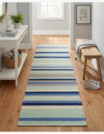 2' x 8' Hand Woven Flatweave Cotton Dhurrie Runner Rug