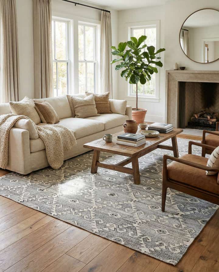 8' 3 x 9' 6 Hand Woven Kilim Fars Wool Rug