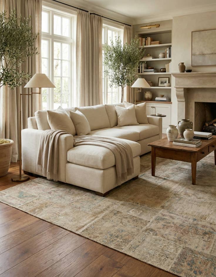 Detail image of 6' 7 x 9' 8  Hand Knotted Ultra Vintage Persian Wool Rug