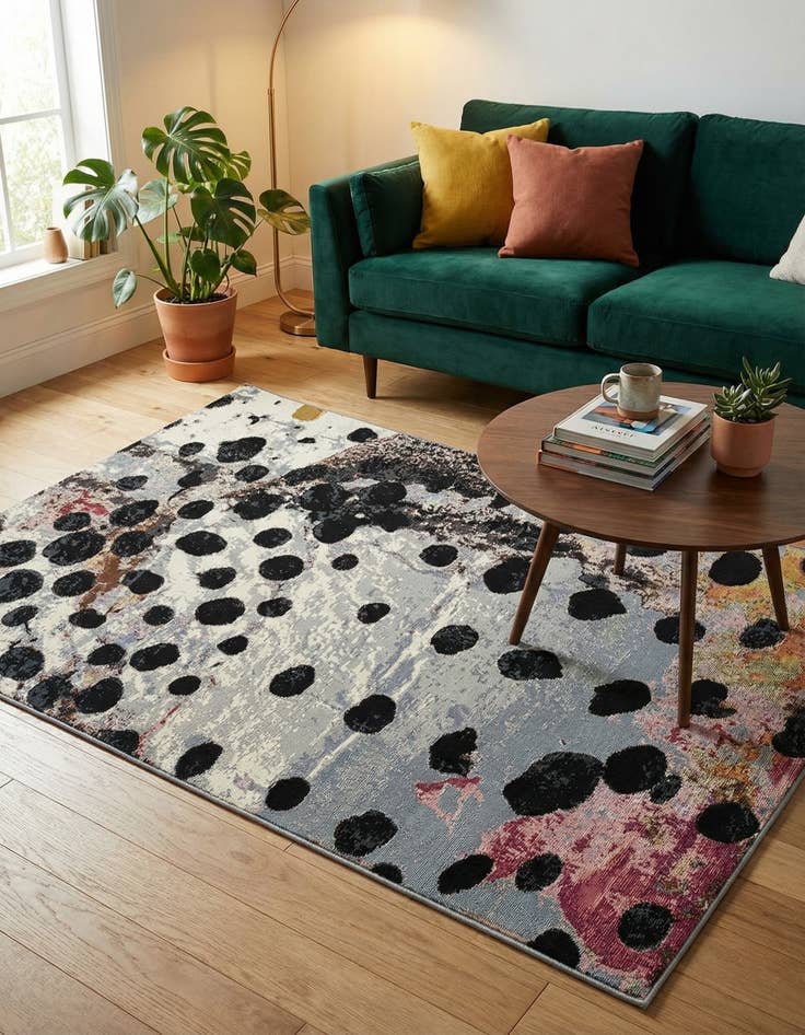 Detail image of  4' x 6'  Washable Modern Indoor / Outdoor Rug