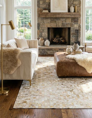 5' 1 x 8' Cowhide Stocks Rug