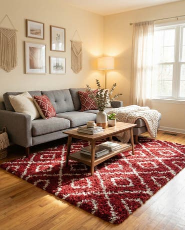  6' x 9' Lattice Shag Rug