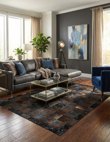 4' 7 x 6' 7 Cowhide - Patchwork Rug