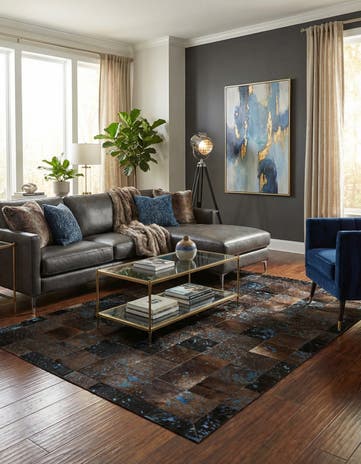 4' 7 x 6' 7 Cowhide - Patchwork Rug