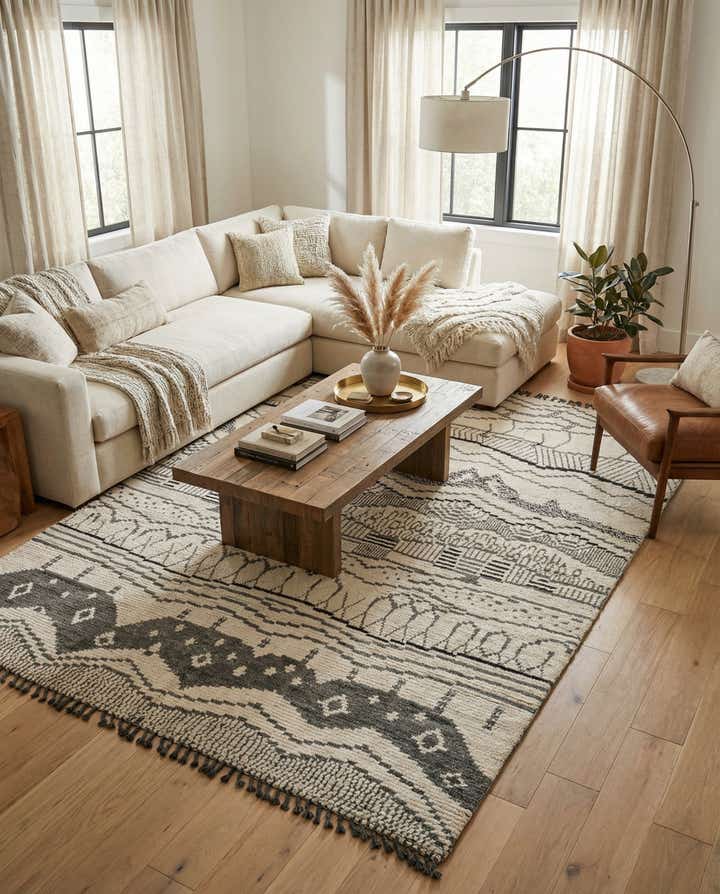 8' 1 x 10' 2 Hand Knotted Moroccan Wool Rug