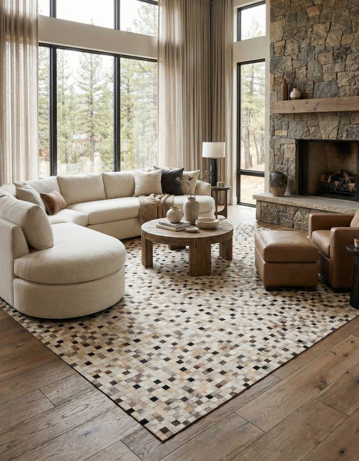 Detail image of 8' x 9' 11 Cowhide Stocks Rug