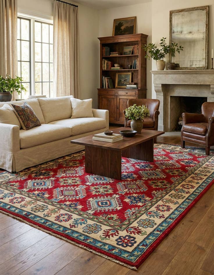 Detail image of  5' 6 x 7' 9  Hand Knotted Kazak Rug