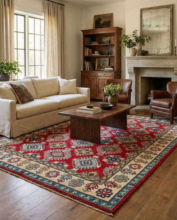 Detail image of 5' 6 x 7' 9 Hand Knotted Kazak Rug