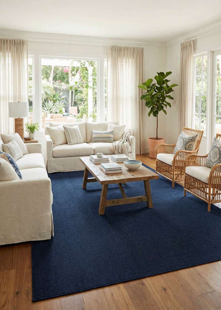 9' x 12' Easy-Clean Solid Indoor / Outdoor Rug