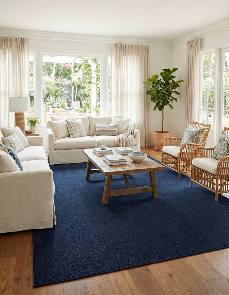 Detail image of 9' x 12'  Washable Solid Indoor / Outdoor Rug