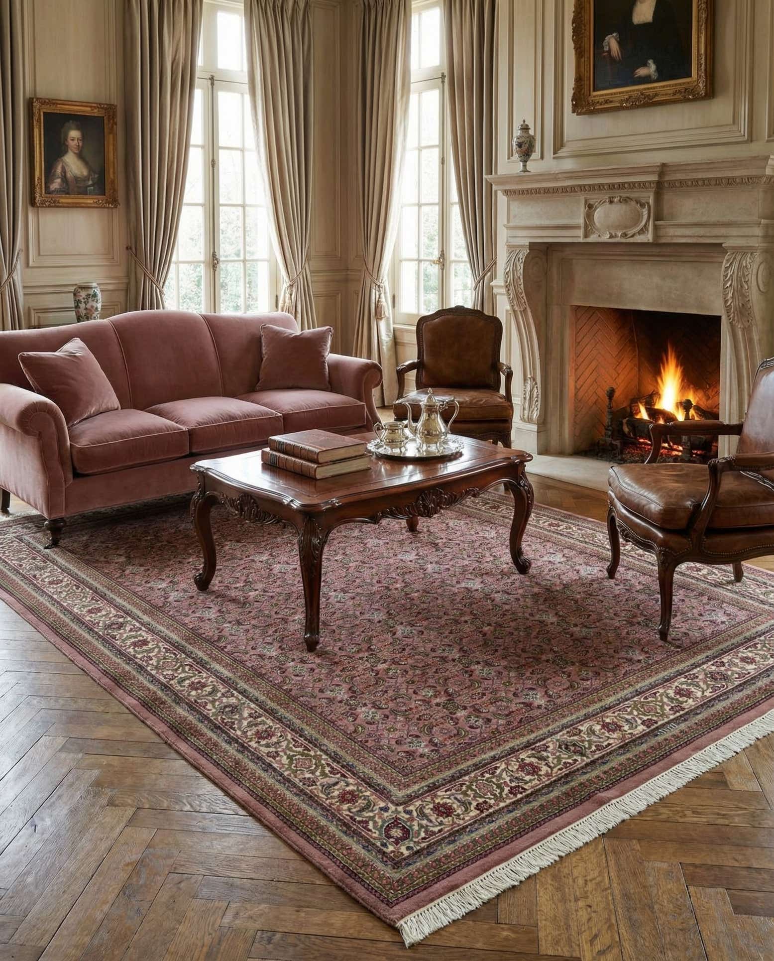 8' 4 x 11' 5 Hand Knotted Farahan Wool Rug