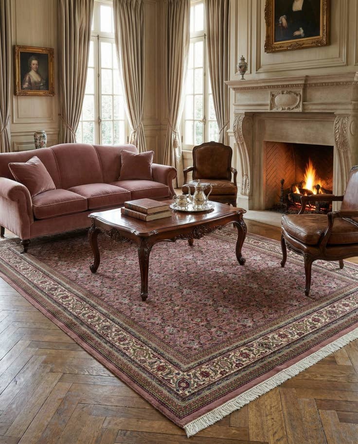 Detail image of 8' 4 x 11' 5 Hand Knotted Farahan Wool Rug