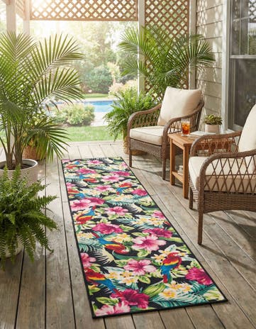 2' x 10' Easy-Clean Jill Zarin Caribbean Indoor / Outdoor Runner Rug