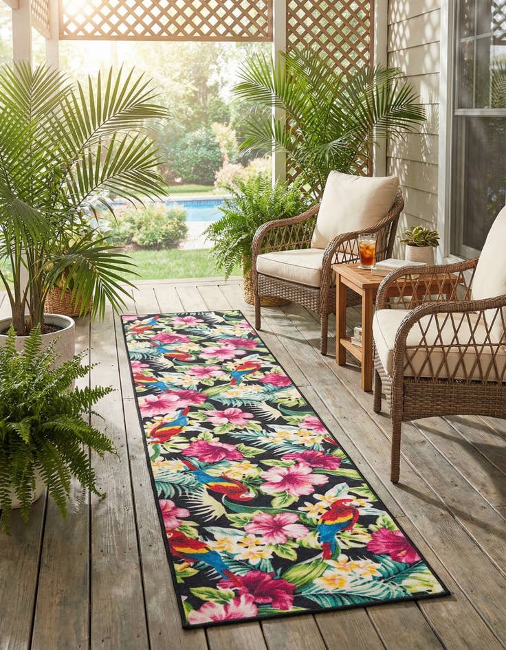 Detail image of 2' x 10' Easy-Clean Jill Zarin Caribbean Indoor / Outdoor Runner Rug