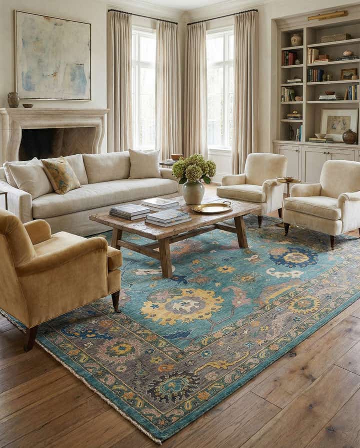 9' 2 x 12' Hand Knotted Oushak Rug