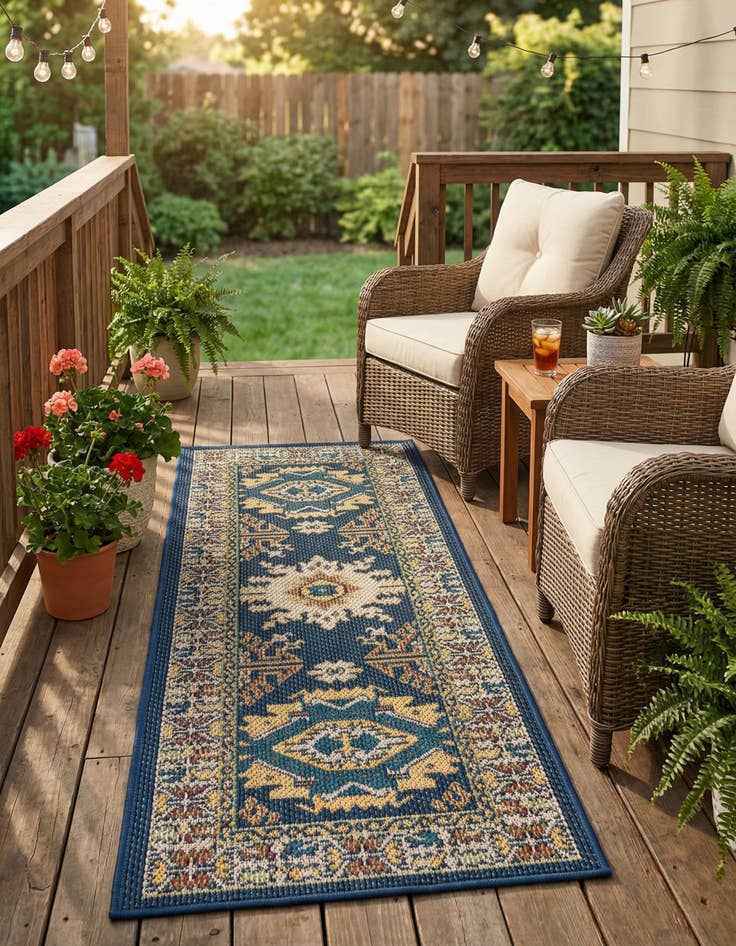 Detail image of 2' x 5'  Washable Baja Indoor / Outdoor Runner Rug