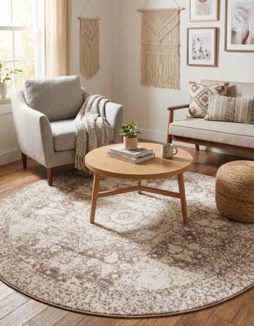 Light Brown Dover Round Rug