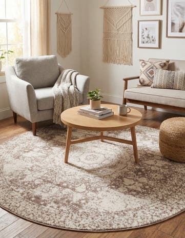 Light Brown Dover Round Rug