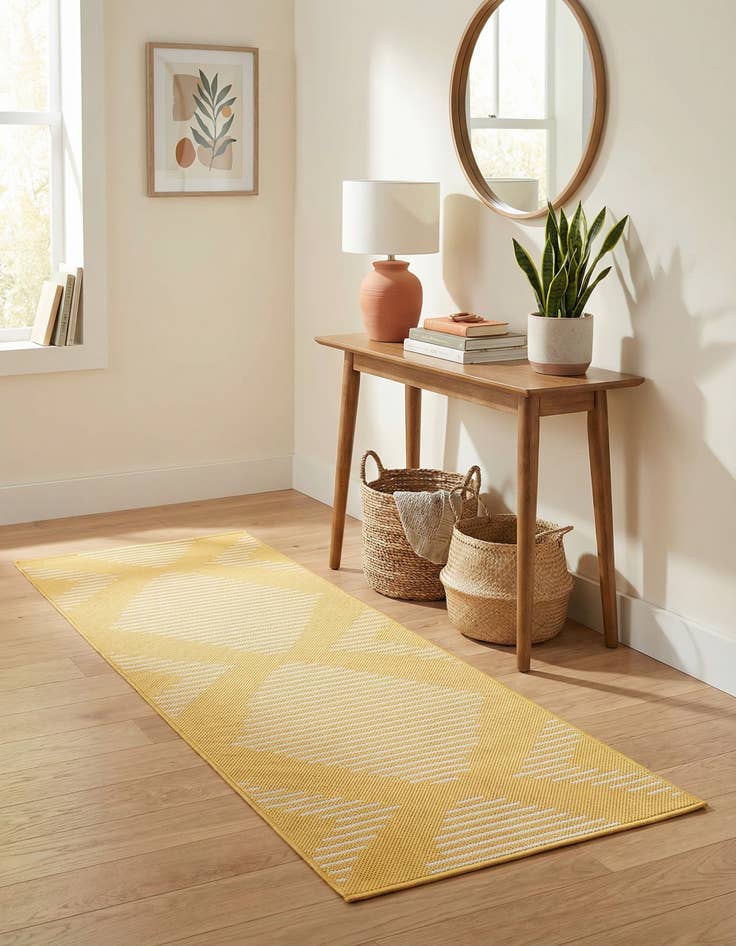 Detail image of  2' x 5' 3  Washable Modern Indoor / Outdoor Runner Rug