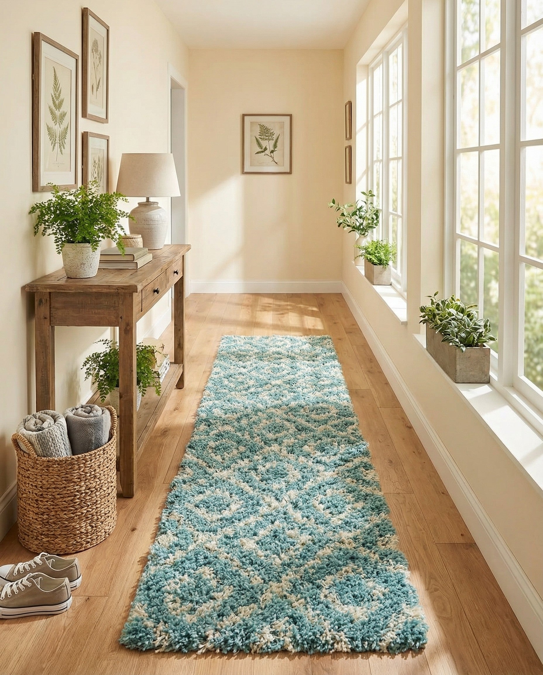  3' 3 x 16' 5 Lattice Shag Runner Rug
