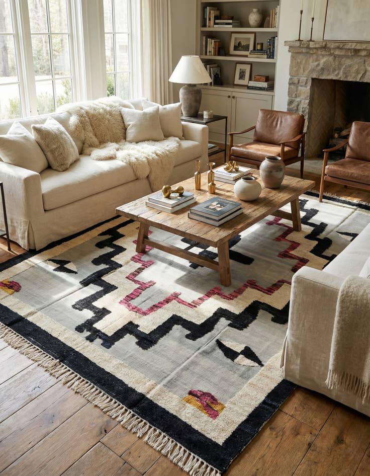 Detail image of  8' 6 x 12' 3  Hand Knotted Oushak Wool Rug