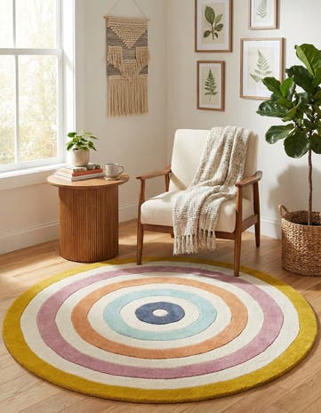 5' 1 x 5' 1 Hand Tufted Wool Round Rug