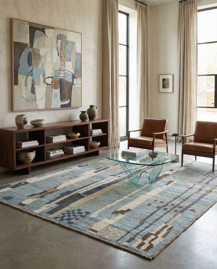 Detail image of 9' 6 x 11' 9 Hand Knotted Beni Marok Rug