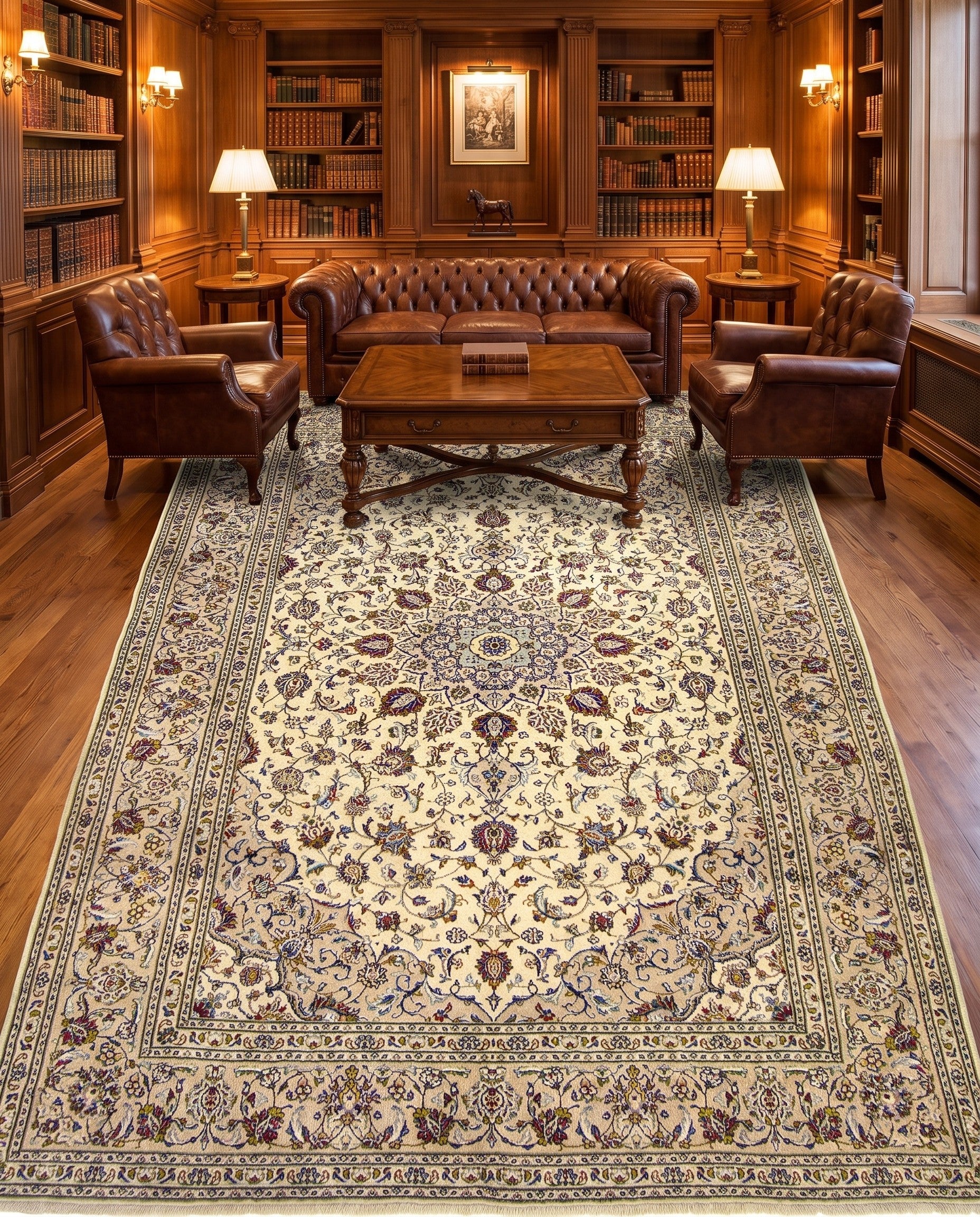 8' 1 x 11' 8 Hand Knotted Mashad Persian Wool Rug