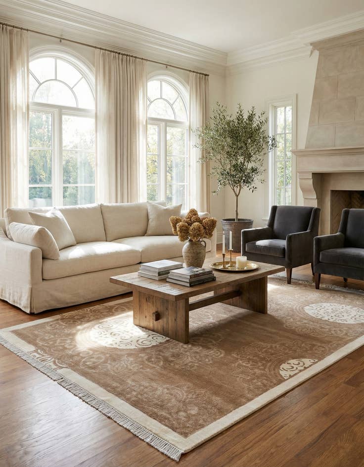 Detail image of 5' 7 x 8'  Hand Knotted Darya Wool Rug