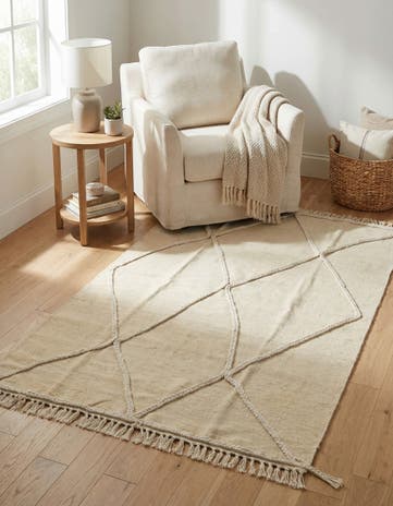 3' 3 x 5' Hand Knotted Moroccan Wool Rug