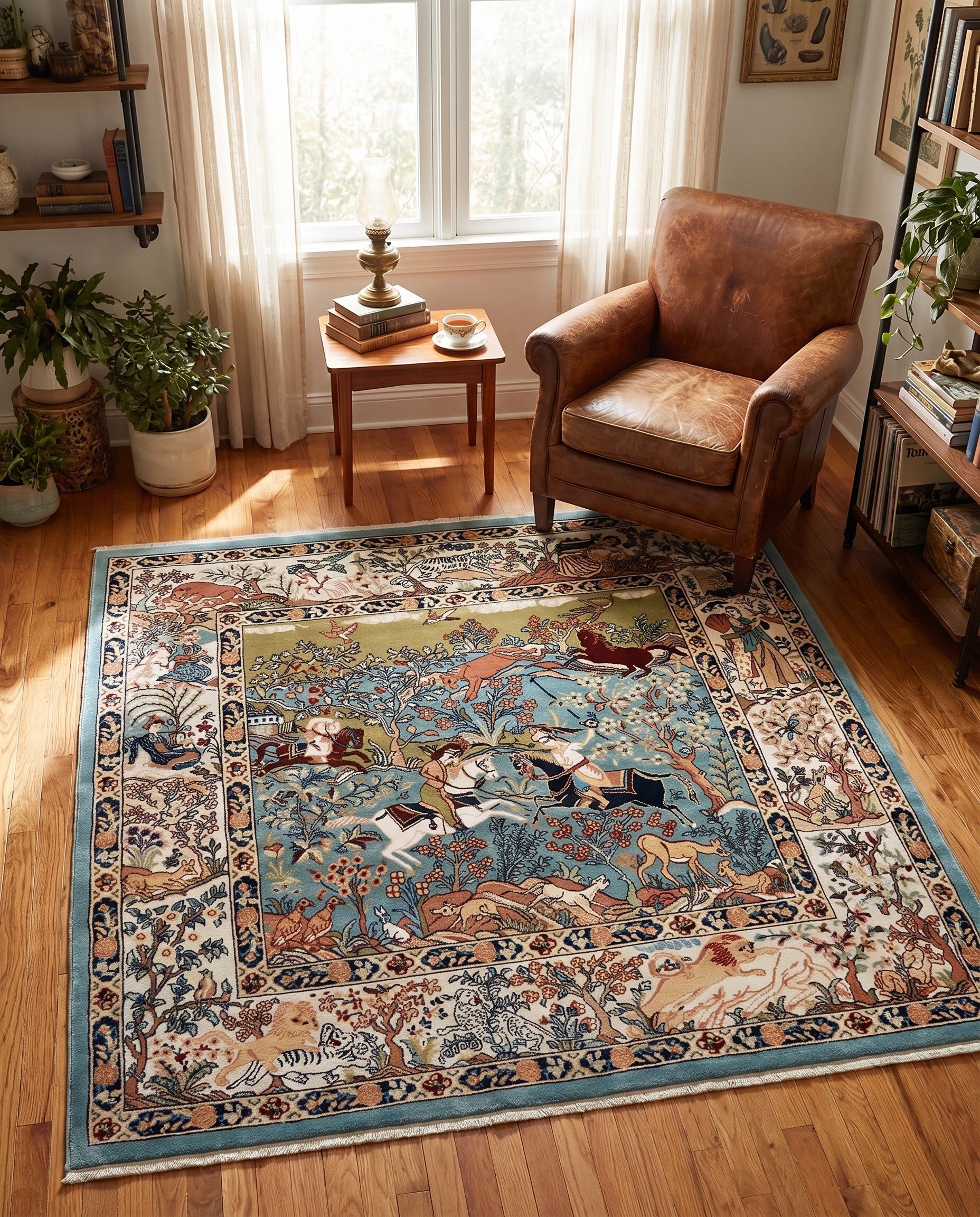 5' 3 x 5' 3 Nain Design Square Rug