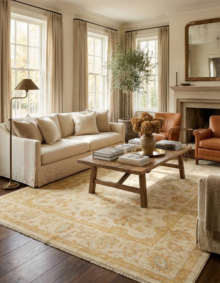 Detail image of 6' 10 x 9' 8 Ziegler Wool Rug