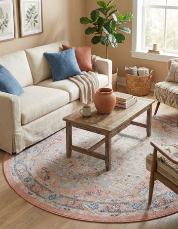 Powder Pink Whitney Round Rug