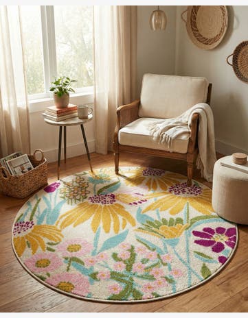 3' 3 x 3' 3 Bloom Round Rug