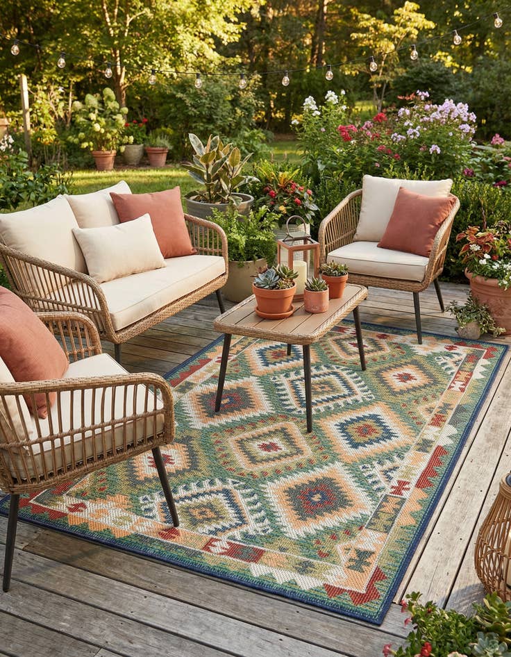 Detail image of 4' x 6'  Washable Baja Indoor / Outdoor Rug