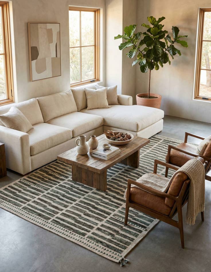 Detail image of 5' 8 x 8' 4  Hand Knotted Moroccan Wool Rug