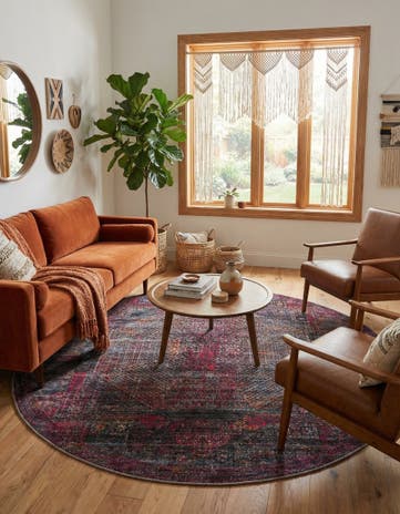 7' 3 x 7' 3 Washable Mangata Round Rug