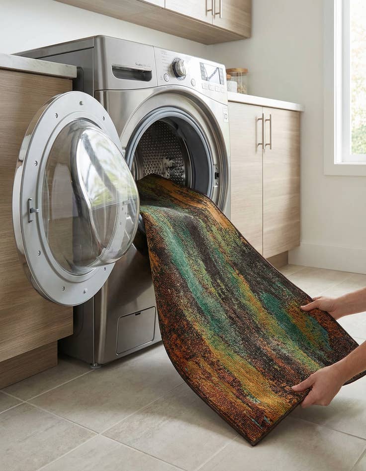 Detail image of 2' 7 x 10'  Washable Barcelona Runner Rug