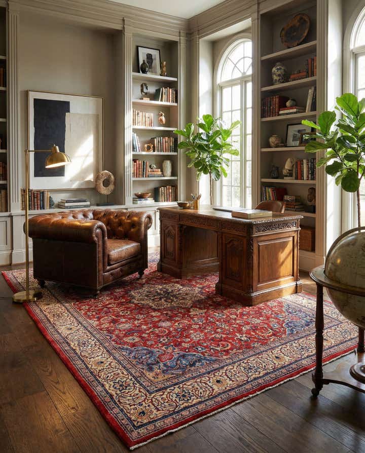 10' x 13' 5 Hand Knotted Sarough Persian Wool Rug
