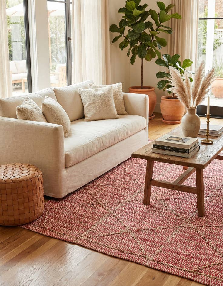 Detail image of 6' 2 x 8' 8  Hand Knotted Moroccan Wool Rug