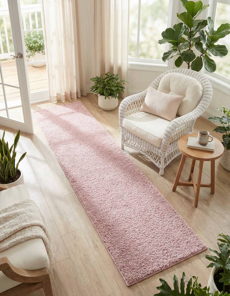 Detail image of  2' 7 x 13' Soft Solid Shag Runner Rug