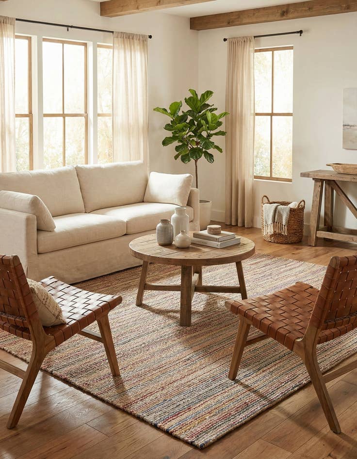 Detail image of  7' 10 x 7' 10  Hand Woven Chunky Jute Square Rug