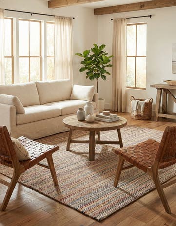 Hand Woven Chunky Jute Square Rug