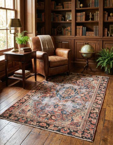 3' 10 x 6' 6 Hand Knotted Ultra Vintage Persian Wool Rug