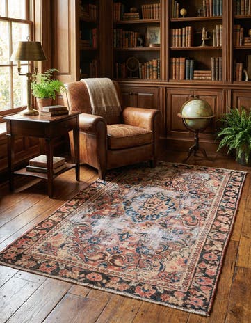 3' 10 x 6' 6 Hand Knotted Ultra Vintage Persian Wool Rug