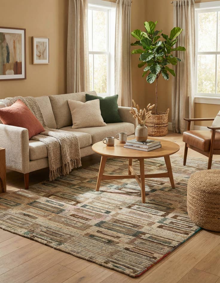 Detail image of 5' x 7' 8  Hand Knotted Darya Wool Rug